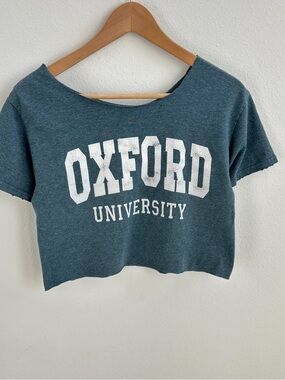 Oxford University Off the Shoulder Crop Top